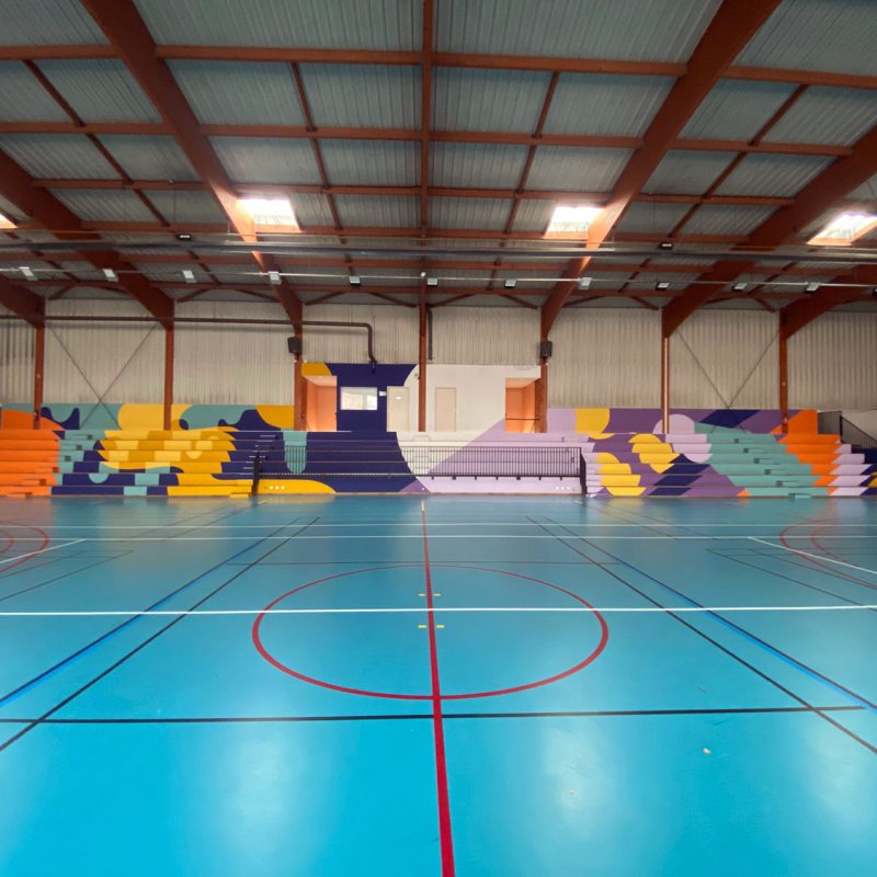 murs en couleurs fresque artistique escalier